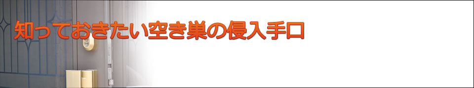 知っておきたい空き巣の手口